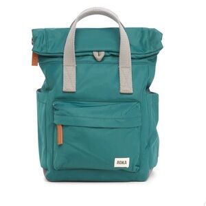 ROKA London Canfield B Recycled Nylon Backpack in Teal Size S NWT